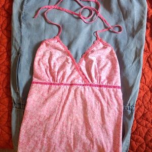 Handmade & unique pink convertible Boho halter